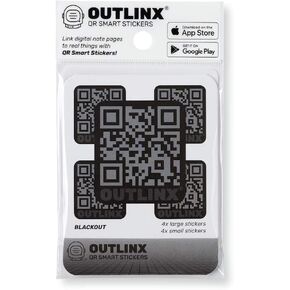 QR Smart Stickers | Stick Digital Notes to Your Things | Blackout 1-Pack 8X Stickers