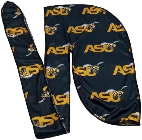 العلامة التجارية DASHURÍ جامعة ولاية ألاباما مرخصة رسميًا من الساتان Durag (أسود مع شعار ASU الأساسي (حروف بيضاء)) in Saudi Arabia