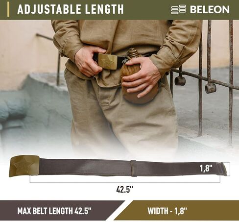 Soviet Belt - WW2 Vintage Belt for Soviet Uniform - Russian Military Surplus with USSR Belt Buckle - Soviet Solder Costume Military Belts for Men in Kuwait