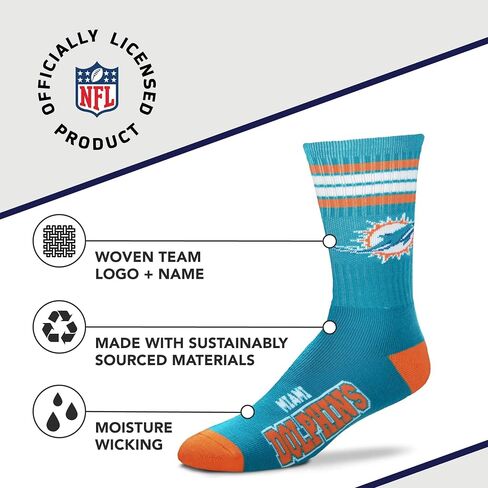 من أجل جوارب Bare Feet Youth NFL 4-Stripe Deuce ربع طول in Kuwait