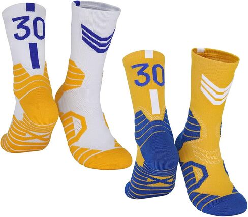 2-Pairs Basketball-Socks-for-Men & Boys, Basketball Team Lucky Number Sports-Star-Socks for Child & Adult in Saudi Arabia