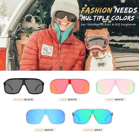 نظارات شمسية رياضية عصرية، نظارات شمسية نسائية من قطعة واحدة مقاومة للرياح للحماية من الأشعة فوق البنفسجية ونظارات شمسية رياضية مستقطبة in Kuwait