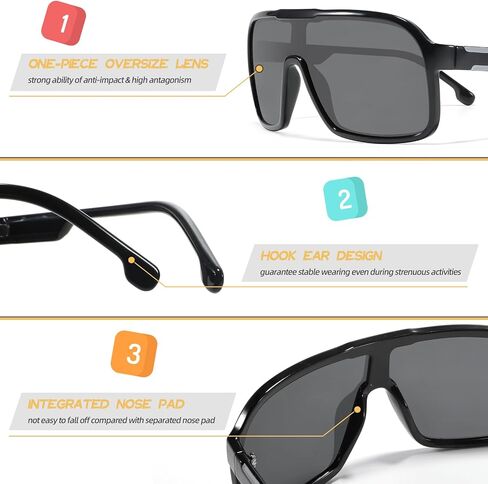 Sporty Fashion Sunglasses, One-piece Windproof Women Sunglasses UV Protection & Polarized Sports Sunglasses in Saudi Arabia