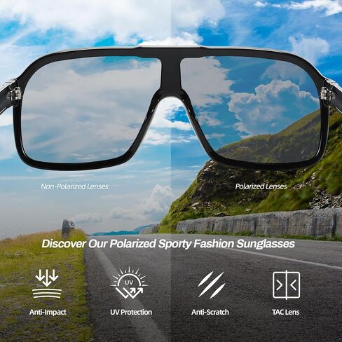 نظارات شمسية رياضية عصرية، نظارات شمسية نسائية من قطعة واحدة مقاومة للرياح للحماية من الأشعة فوق البنفسجية ونظارات شمسية رياضية مستقطبة in Kuwait