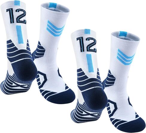 2-Pairs Basketball-Socks-for-Men & Boys, Basketball Team Lucky Number Sports-Star-Socks for Child & Adult in Saudi Arabia