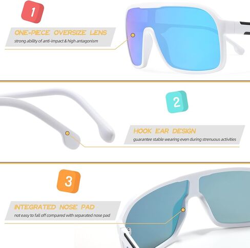 نظارات شمسية رياضية عصرية، نظارات شمسية نسائية من قطعة واحدة مقاومة للرياح للحماية من الأشعة فوق البنفسجية ونظارات شمسية رياضية مستقطبة in Kuwait