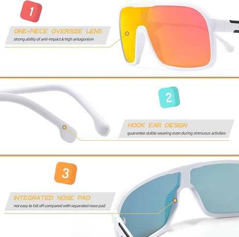 Sporty Fashion Sunglasses, One-piece Windproof Women Sunglasses UV Protection & Polarized Sports Sunglasses in Saudi Arabia