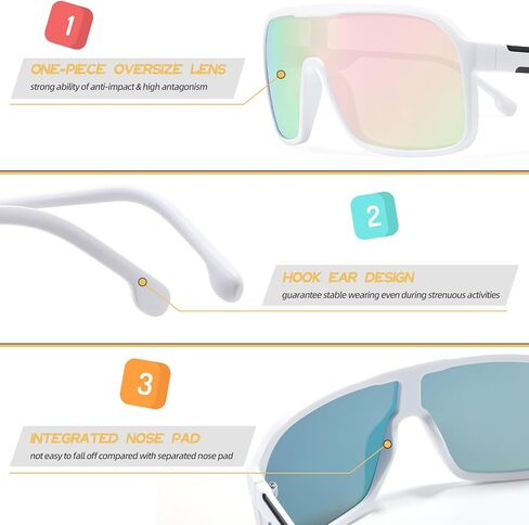 Sporty Fashion Sunglasses, One-piece Windproof Women Sunglasses UV Protection & Polarized Sports Sunglasses in Saudi Arabia