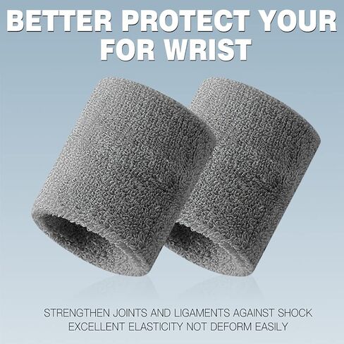 BEACE Sweatbands Sports Wristband for Men & Women - Moisture Wicking Athletic Cotton Terry Cloth Sweatband for Tennis, Basketball, Running, Gym, Working Out in Saudi Arabia
