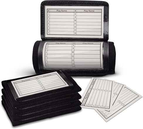 GSM Brands Quarterback (QB) Play Wristband - Youth Size - Pro Football Armband Playbook - 5 Pack (Black) in Saudi Arabia