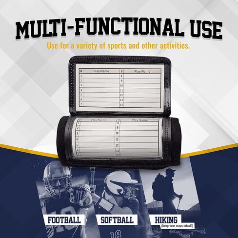 GSM Brands Quarterback (QB) Play Wristband - Youth Size - Pro Football Armband Playbook - 5 Pack (Black) in Saudi Arabia