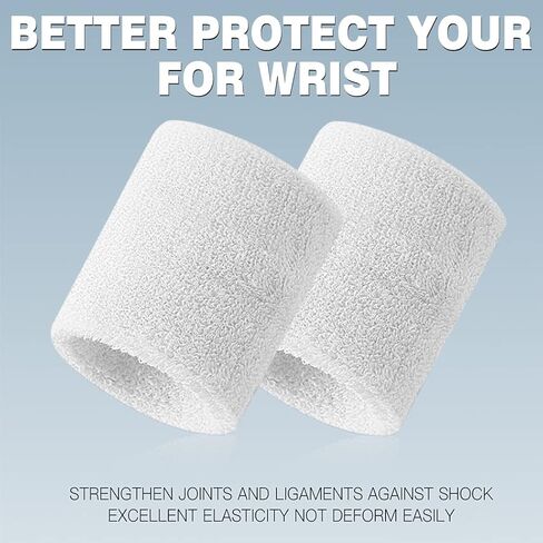BEACE Sweatbands Sports Wristband for Men & Women - Moisture Wicking Athletic Cotton Terry Cloth Sweatband for Tennis, Basketball, Running, Gym, Working Out in Saudi Arabia