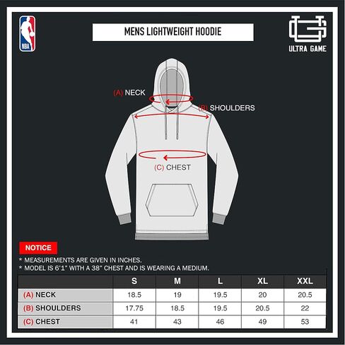 Ultra Game NBA Men’s Super Soft Lightweight Pullover Hoodie Sweatshirt in Saudi Arabia