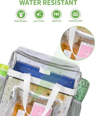 حقيبة غداء شفافة معتمدة من MAY TREE بمقاس 12×6×12، حقيبة غداء شفافة مع أشرطة معززة للعمل والسفر والأحداث الرياضية in Kuwait