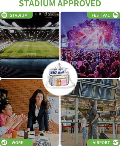 حقيبة غداء شفافة معتمدة من MAY TREE بمقاس 12×6×12، حقيبة غداء شفافة مع أشرطة معززة للعمل والسفر والأحداث الرياضية in Kuwait