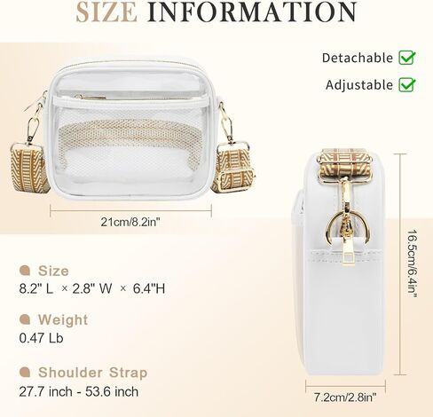 MOMSIV Clear Crossbody Bag, Stadium Approved Clear Bags with Adjustable Strap Clear Stadium Bag for Women Men Concerts Sports in Saudi Arabia