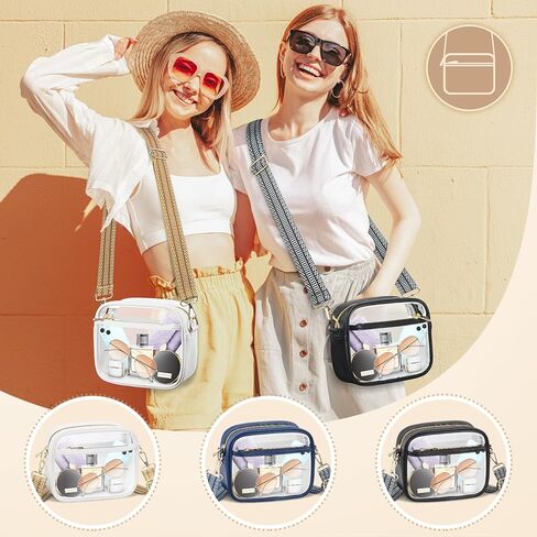 MOMSIV Clear Crossbody Bag, Stadium Approved Clear Bags with Adjustable Strap Clear Stadium Bag for Women Men Concerts Sports in Saudi Arabia