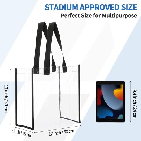 2-Pack Stadium Approved Clear Tote Bag, 12x12x6 Clear Lunch Bag, Perfect for Work, Concerts in Saudi Arabia