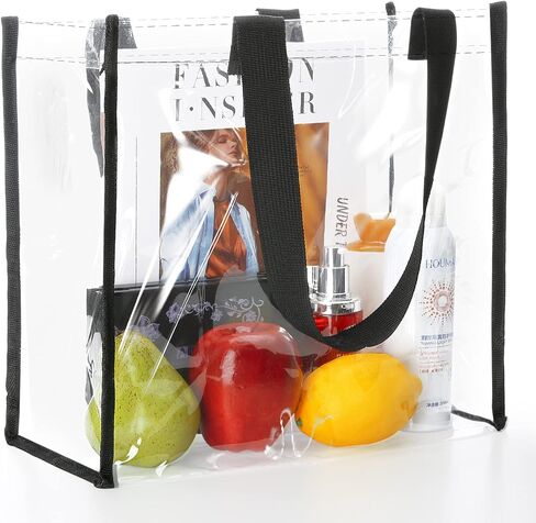 2-Pack Stadium Approved Clear Tote Bag, 12x12x6 Clear Lunch Bag, Perfect for Work, Concerts in Saudi Arabia