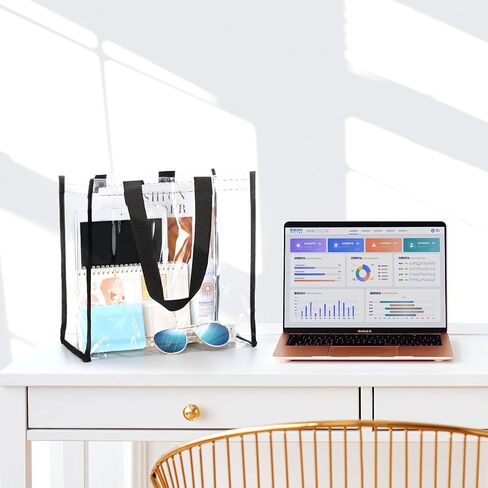 2-Pack Stadium Approved Clear Tote Bag, 12x12x6 Clear Lunch Bag, Perfect for Work, Concerts in Saudi Arabia