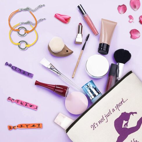 هدايا الجمباز الشخصية للنساء، 4 حقائب مكياج للجمباز، قماش، 16 ربطة شعر للجمباز، 4 أساور لرغبات الجمباز، هدية لعشاق الجمباز ومدرب الجمباز in Kuwait