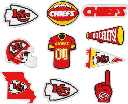 FOCO NFL unisex-adult NFL Team Logo Officially Licensed 10-Pack Charms for Clogs Shoes Bracelet in Saudi Arabia