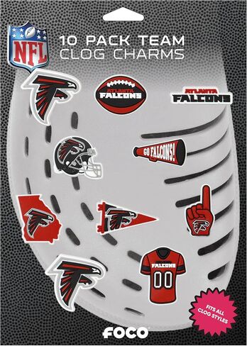 FOCO NFL unisex-adult NFL Team Logo Officially Licensed 10-Pack Charms for Clogs Shoes Bracelet in Saudi Arabia