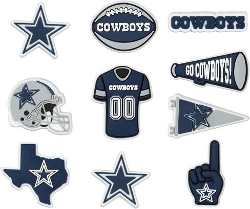FOCO NFL unisex-adult NFL Team Logo Officially Licensed 10-Pack Charms for Clogs Shoes Bracelet in Saudi Arabia