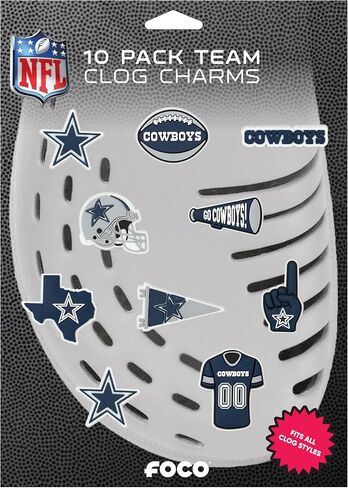 FOCO NFL unisex-adult NFL Team Logo Officially Licensed 10-Pack Charms for Clogs Shoes Bracelet in Saudi Arabia