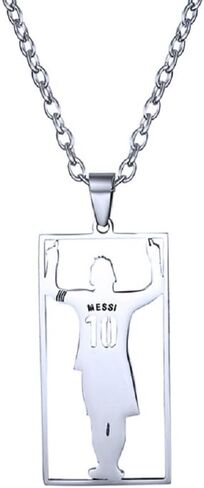 Soccer Number 10 Necklace for Men, Hip Hop Soccer Tag Necklace, Silver No. 10 Soccer Player Pendant Necklace with 23.6"Chain, Stainless Steel Punk Rock Football Player Pendant, Silver Number 10 Soccer Sport Necklace Jewelry Gift for Men Boys in Saudi Arabia