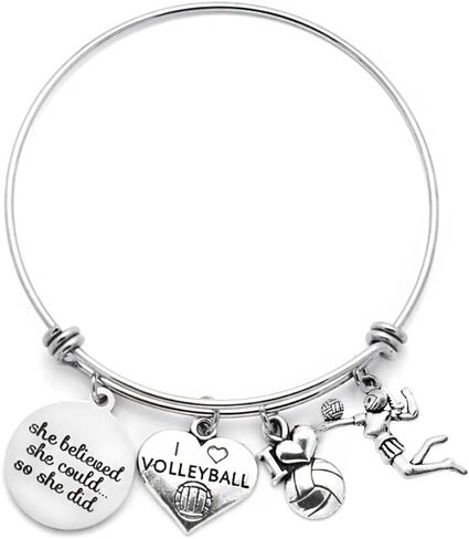 DYJELWD Basketball Softball Volleyball Bangle Bracelet School Team Sports Fan Gifts for Her in Saudi Arabia