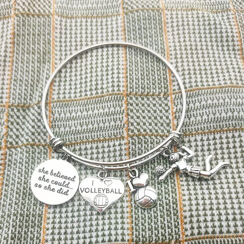 DYJELWD Basketball Softball Volleyball Bangle Bracelet School Team Sports Fan Gifts for Her in Saudi Arabia
