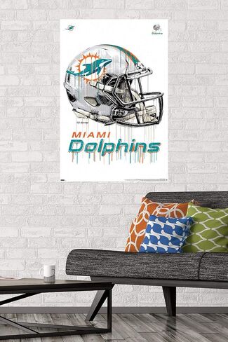 Trends International NFL Miami Dolphins - Drip Helmet 20 Wall Poster, 22.375" x 34", Unframed Version in Saudi Arabia