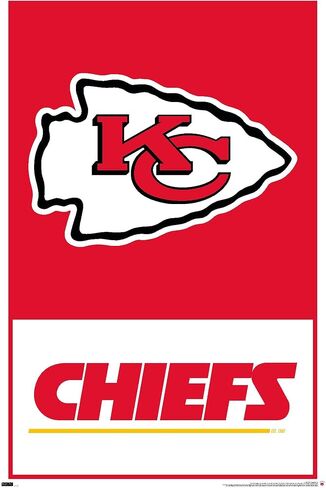 Trends International NFL Kansas City Chiefs - ملصق حائط بشعار 21، 22.37 بوصة × 34.00 بوصة، نسخة غير مؤطرة in Saudi Arabia