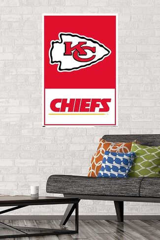 Trends International NFL Kansas City Chiefs - ملصق حائط بشعار 21، 22.37 بوصة × 34.00 بوصة، نسخة غير مؤطرة in Saudi Arabia