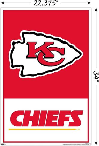 Trends International NFL Kansas City Chiefs - ملصق حائط بشعار 21، 22.37 بوصة × 34.00 بوصة، نسخة غير مؤطرة in Saudi Arabia