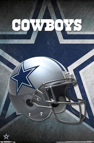 ملصق حائط من Trends International NFL Dallas Cowboys - خوذة 16، مقاس 22.375 بوصة × 34 بوصة، إصدار غير مؤطر in Saudi Arabia
