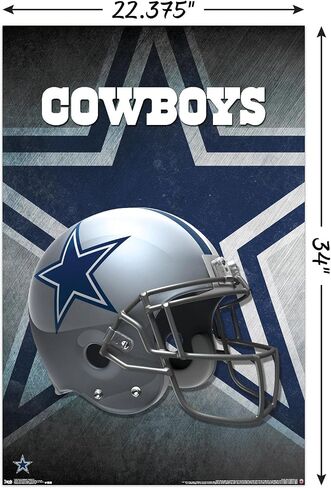 ملصق حائط من Trends International NFL Dallas Cowboys - خوذة 16، مقاس 22.375 بوصة × 34 بوصة، إصدار غير مؤطر in Saudi Arabia