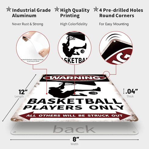 Azppan Baseball Decor Gifts Vintage Metal Tin Sign Poster for Boys Room Decorations Kids Bedroom Sports Signs Home Wall Posters Warning Baseball Players Only All Others Will Be Struck Out 12X8 Inches in Saudi Arabia