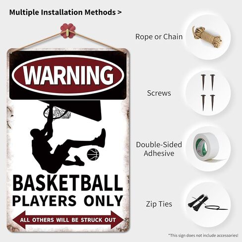 Azppan Baseball Decor Gifts Vintage Metal Tin Sign Poster for Boys Room Decorations Kids Bedroom Sports Signs Home Wall Posters Warning Baseball Players Only All Others Will Be Struck Out 12X8 Inches in Saudi Arabia