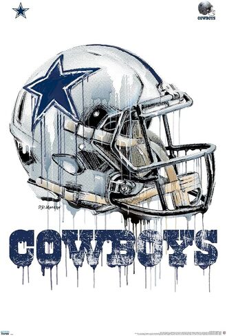 Trends International NFL Dallas Cowboys - ملصق حائط 20 خوذة بالتنقيط، 22.375 بوصة × 34 بوصة، نسخة غير مؤطرة in Saudi Arabia