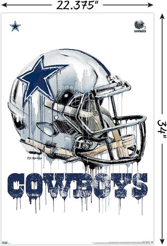 Trends International NFL Dallas Cowboys - ملصق حائط 20 خوذة بالتنقيط، 22.375 بوصة × 34 بوصة، نسخة غير مؤطرة in Saudi Arabia