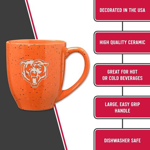 Rico Industries NFL Football 16 oz Team Color Laser Engraved Ceramic Coffee Mug for NFL Fans in Saudi Arabia