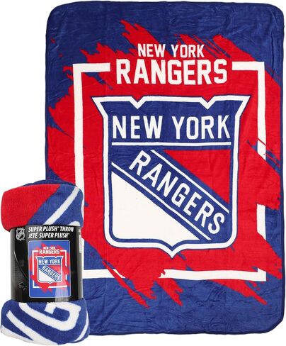 Northwest NHL New York Rangers Micro Raschel Throw Blanket, 46" x 60", Dimensional in Saudi Arabia