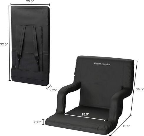 مجموعة وسائد هوم كاملة مكونة من مقعدين للملعب مع دعم مبطن للظهر، ومساند للذراعين، و6 أوضاع للاستلقاء، وأشرطة حمل محمولة، عبوتان، باللون الأسود in Kuwait