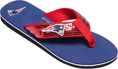 FOCO Womens NFL Team Logo Sequin Strap Sandals Flip Flops in Saudi Arabia