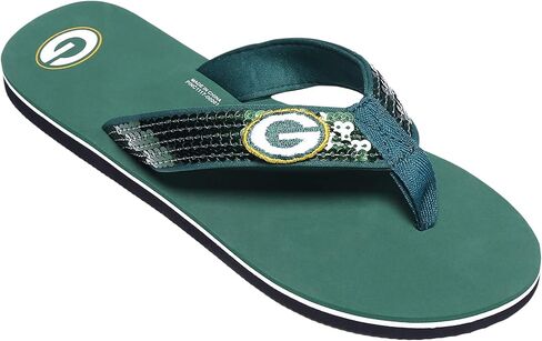 FOCO Womens NFL Team Logo Sequin Strap Sandals Flip Flops in Saudi Arabia