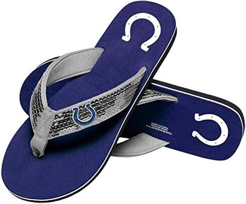 FOCO Womens NFL Team Logo Sequin Strap Sandals Flip Flops in Saudi Arabia