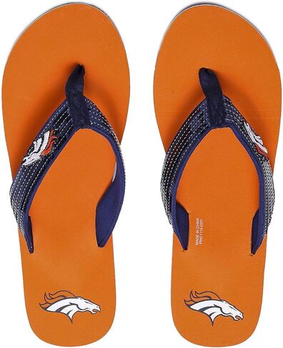 FOCO Womens NFL Team Logo Sequin Strap Sandals Flip Flops in Saudi Arabia