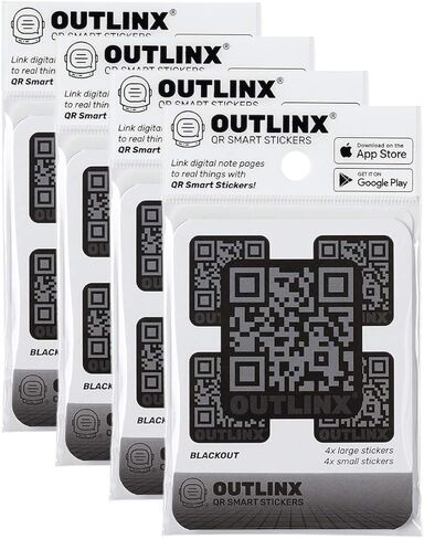 QR Smart Stickers | Stick Digital Notes to Your Things | Blackout 1-Pack 8X Stickers in Kuwait